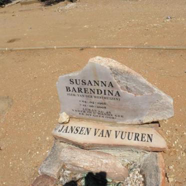 VUUREN Susanna Barendina, Jansen van nee VAN DER Westhuizen 1968-2008