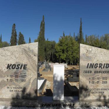 WALT Kosie, van der 1927-1991 &amp; Ingrid HENCKERT 1932-2009
