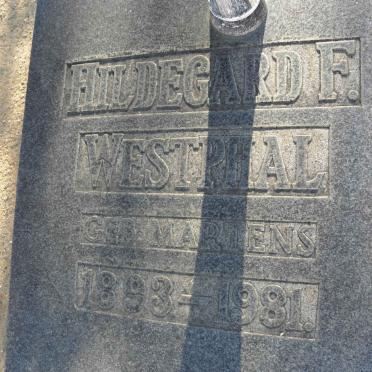 WESTPHAL Hildegard F. nee MARTENS 1893-1981