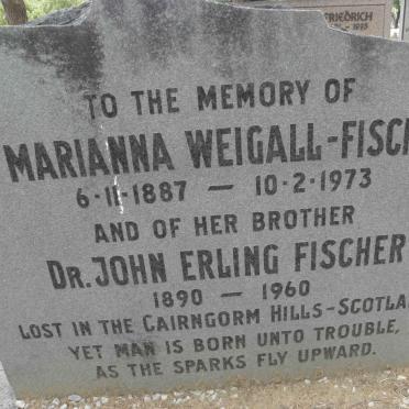 WEIGALL Marianna nee FISCHER 1887-1973 :: FISCHER John Erling 1890-1960