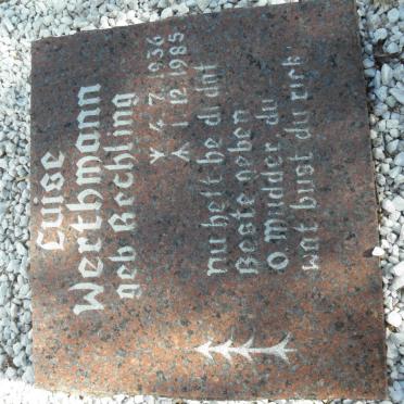 WERTHMANN Luise nee RECHLING 1936-1985