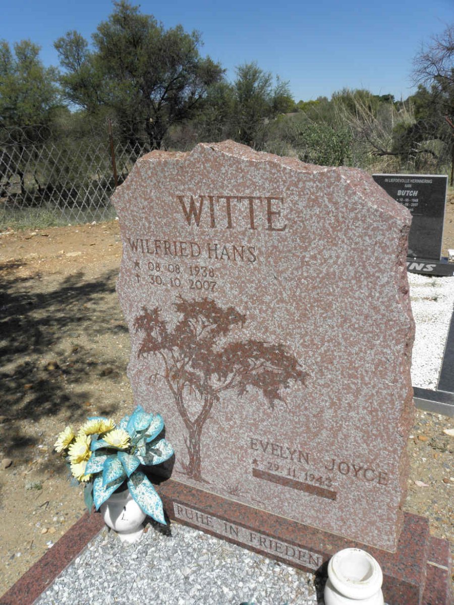 WITTE Wilfried Hans 1938-2007 &amp; Evelyn Joyce 1943-