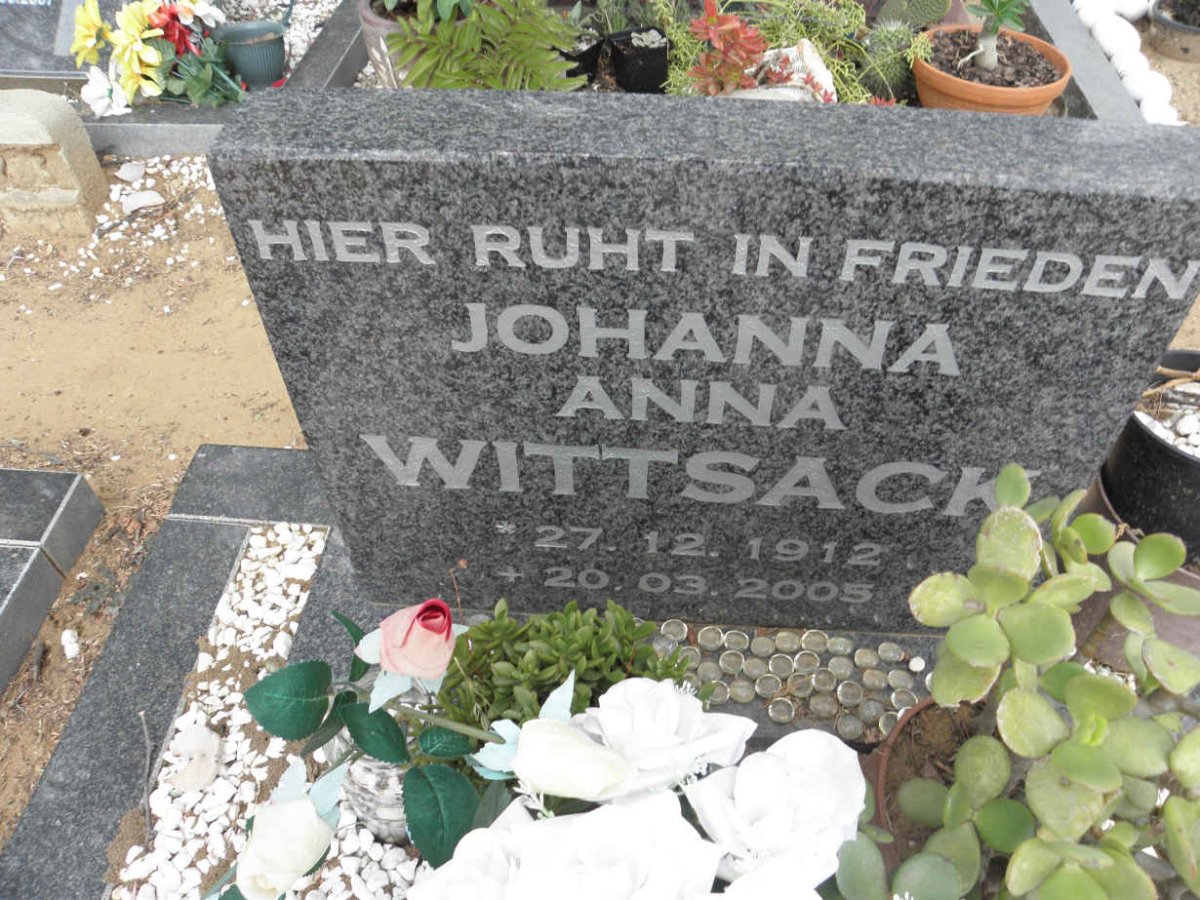 WITTSACK Johanna Anna 1912-2005