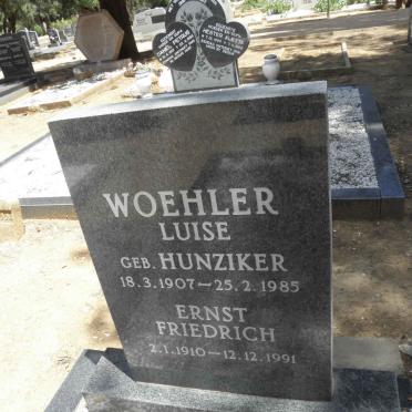 WOEHLER Ernst Friedrich 1910-1991 &amp; Luise HUNZIKER 1907-1985
