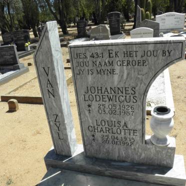 ZYL Johannes Lodewicus, van 1926-1987 &amp; Louisa Charlotte 1933-1992