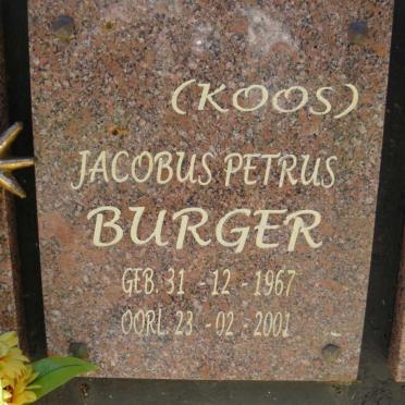 BURGER Jacobus Petrus 1967-2001