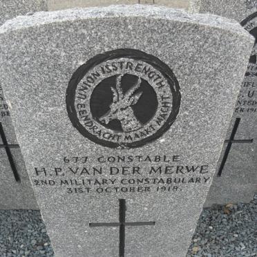 MERWE H.P., van der -1918