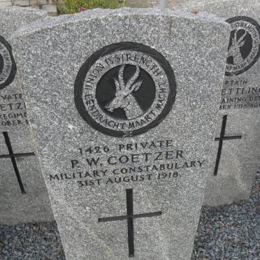 COETZER P.W. -1918