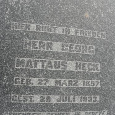 HECK Georg Mattaus 1857-1933