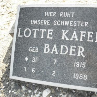KAFER Lotte nee BADER 1915-1988