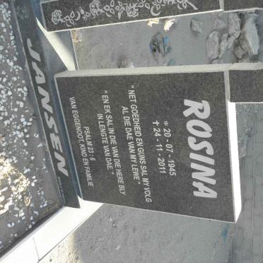 JANSEN Rosina 1945-2011