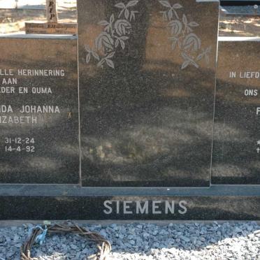 SIEMENS Ferdinand George 1913-1992 &amp; Gertruida Johanna Elizabeth 1924-1992