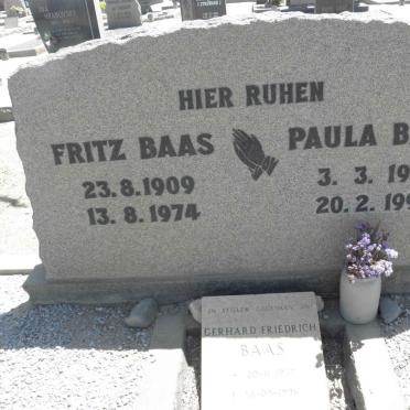 BAAS Fritz 1909-1974 &amp; Paula 1910-1992 :: BAAS Gerhard Friedrich 1857-1906