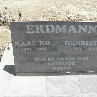 ERDMANN Karl F.O. 1924-1984 &amp; Henrietta 1927-2011