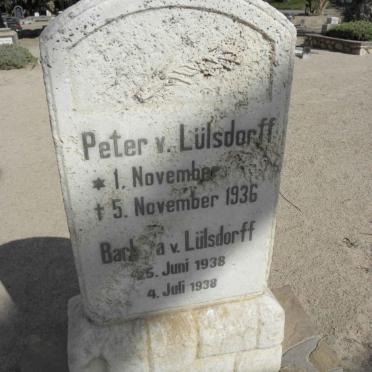 LÜLSDORFF Peter, v. ?-1936 &amp; :: v. LÜLSDORFF Barbara 1938-1938