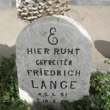 LANGE Friedrich 1981-190?