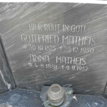 MATHEIS Gottfried 1875-1950 &amp; Anna 1881-1957