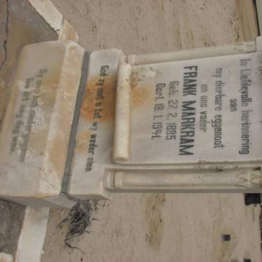 MARKRAM Frank 1885-1941