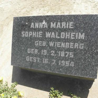 WALDHEIM Anna Marie Sophie nee WIENBERG 1875-1954