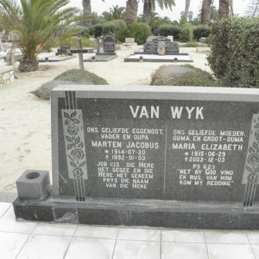 WYK Marten Jacobus, van 1914-1992 &amp; Maria Elizabeth 1915-2003