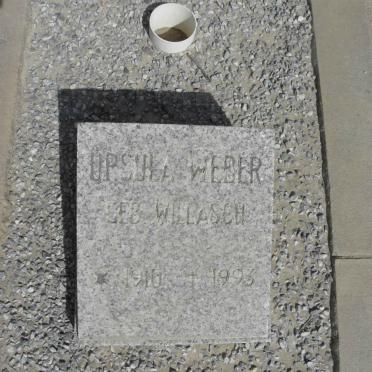 WEBER Urshula nee WILLASCH 1910-1995