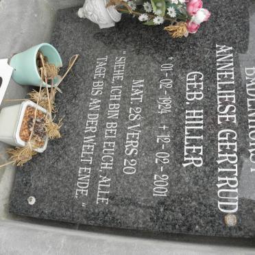 BADENHORST Anneliese Gertrud nee HILLER 1924-2001