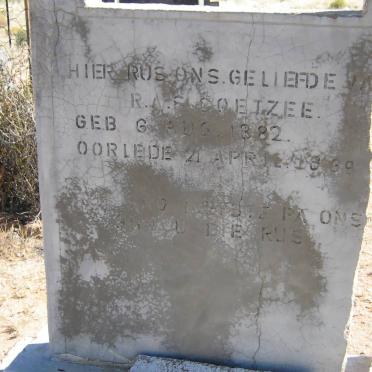 COETZEE R.A.S. 1882-1938