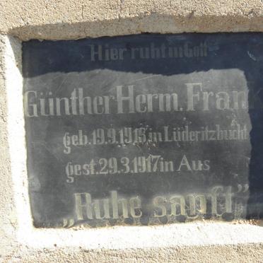 FRANKE Gunter Herm. 1916-1917