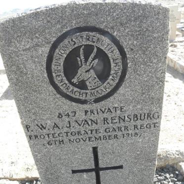 RENSBURG P.W.A., van -1918