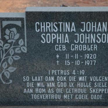 JOHNSON Christina Johanna Sophia nee GROBLER 1920-1977