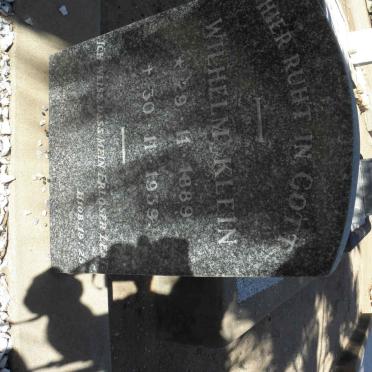 KLEIN Wilhelm 1889-1939