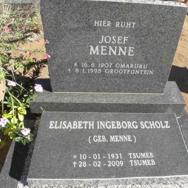 MENNE Josef 1907-1998 :: SCHOLZ Elisabeth Ingeborg nee MENNE 1931-2009