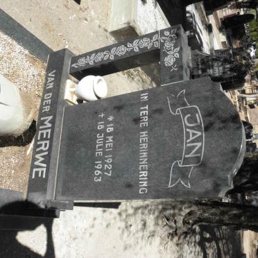 MERWE Jan, van der 1927-1963