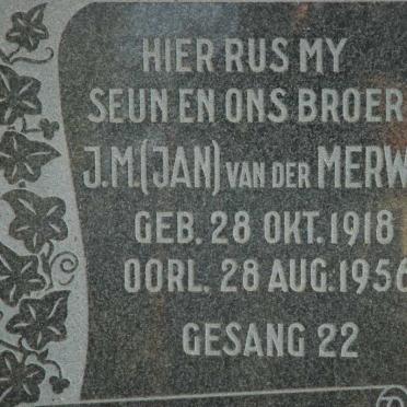 MERWE J.M., van der 1918-1956