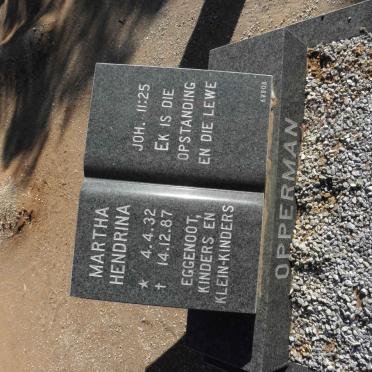 OPPERMAN Martha Hendrina 1932-1987