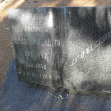 WYK Sussana Elizabeth, van nee STEYN 1922-1971
