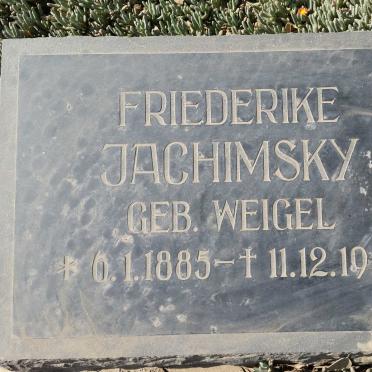 JACHIMSKY Friederike nee WEIGEL 1885-1956