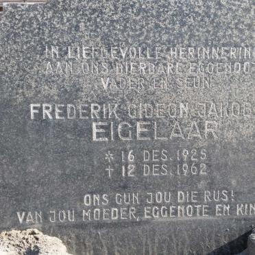EIGELAAR Frederik Gideon Jakobus 1925-1962