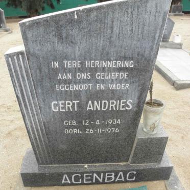 AGENBAG Gert Andries 1934-1976