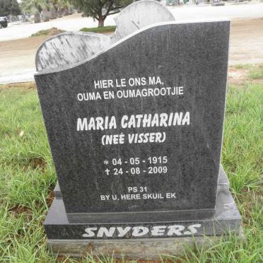 SNYDERS Maria Catharina nee VISSER 1915-2009