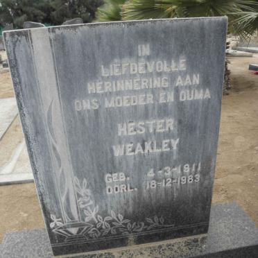 WEAKLEY Hester 1911-1983