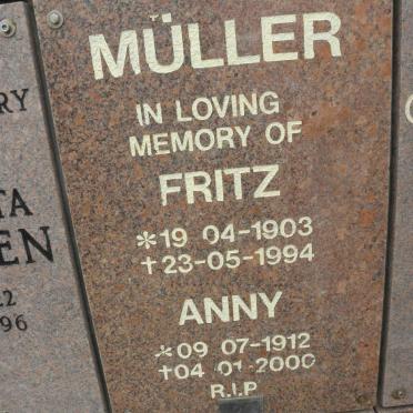 MULLER Fritz 1903-1994 &amp; Anny 1912-2000