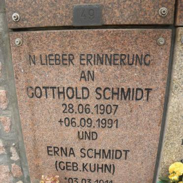 SCHMIDT Gotthold 1907-1991 &amp; Erna KUHN 1911-2000