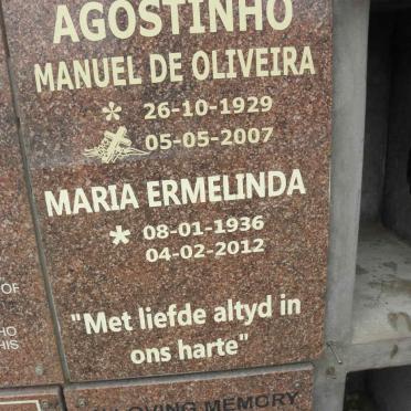 AGOSTINHO Manuel De Oliveira 1929-2007 &amp; Maria Ermelinda 1936-2012