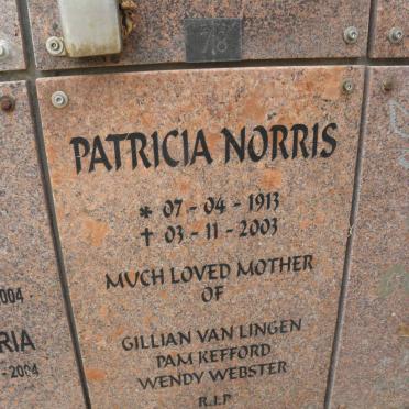 NORRIS Patricia 1913-2003
