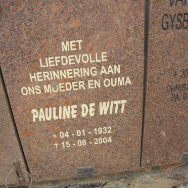WITT Pauline, de 1932-2004