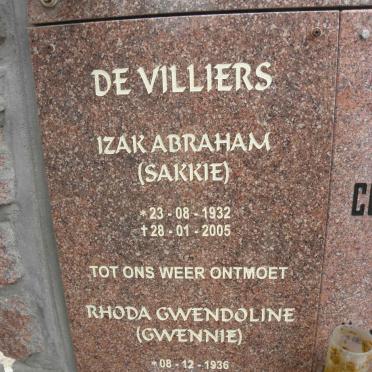 VILLIERS Izak Abraham, de 1932-2005 &amp; Rhoda Gwendoline 1936-