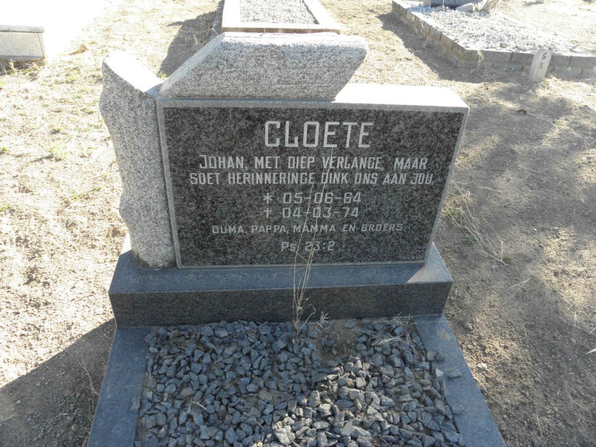 CLOETE Johan 1964-1974