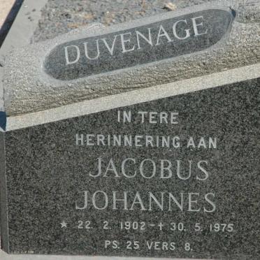 DUVENAGE Jacobus Johannes 1902-1975