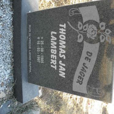 JAGER Thomas Jan Lambert, de 1905-1997